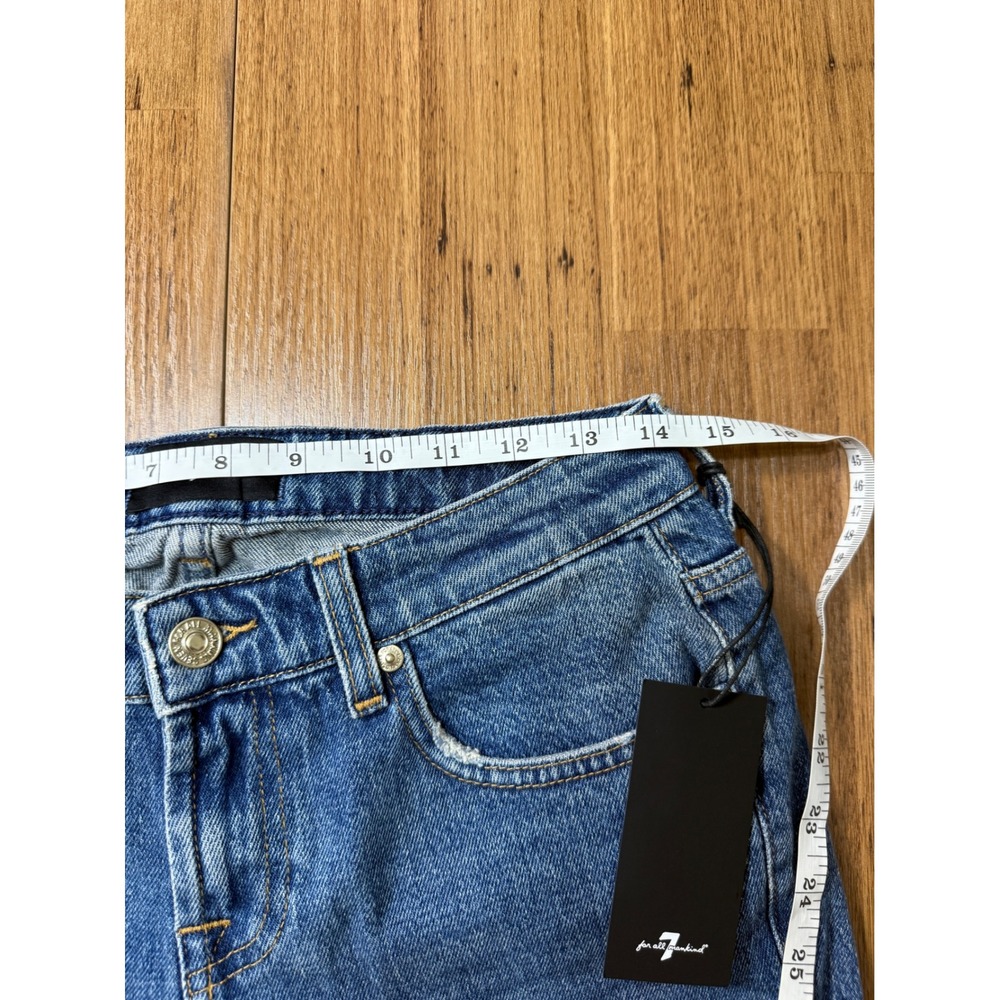 7 For All Mankind Low Cigarette Jeans Women 28 Blue NWT Straight Leg Denim - Picture 4 of 6